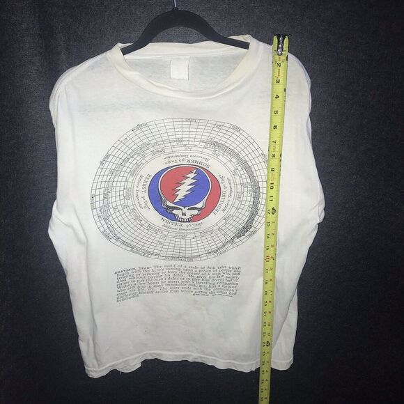 Grateful Dead Vintage 90's T-Shirt Skull World Single Stitch Fits Medium Brockum - Picture 14 of 16